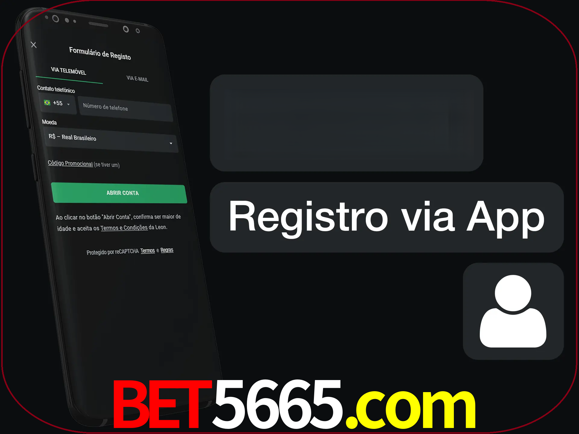 Registre-se com duas etapas usando o aplicativo.